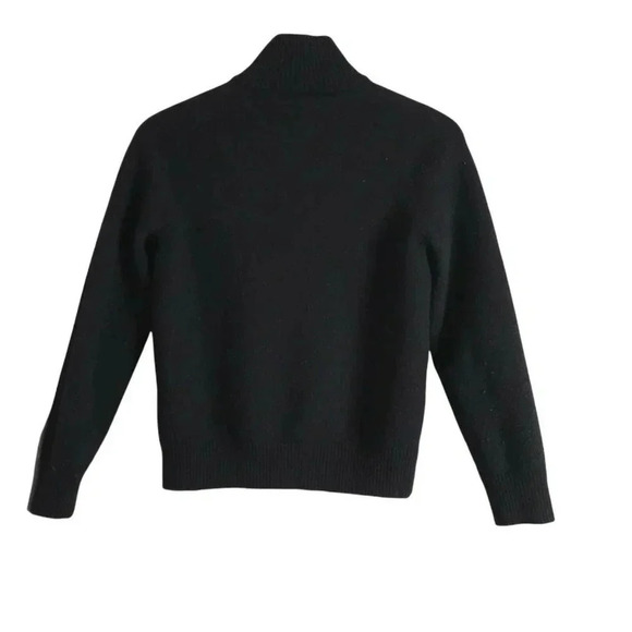 J. Crew Merino Wool size S Sweater Long Sleeve Black Cropped Pullover women's - Picture 2 of 9